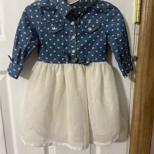 Nannette Blue Heart Pattern Dress
